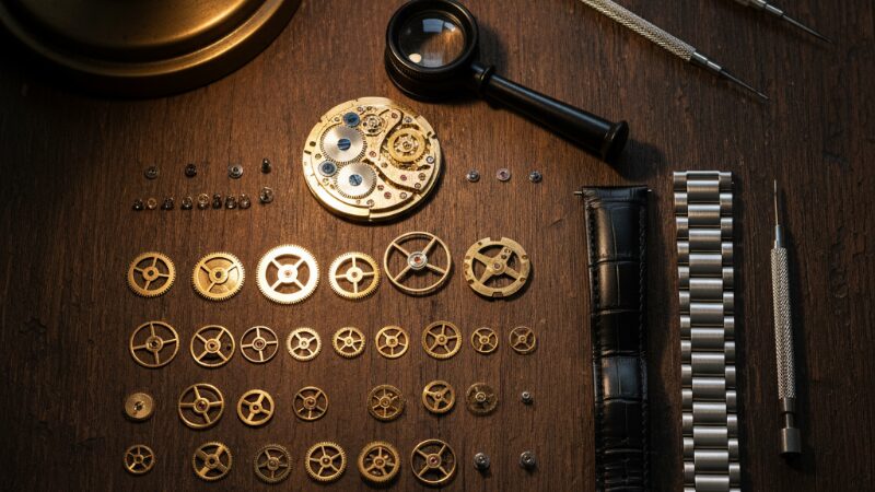 時計の部品とストラップを比較検討