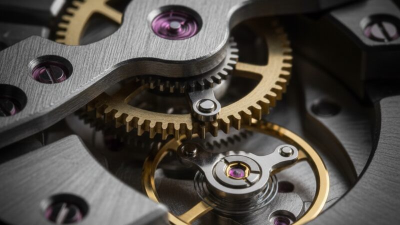 オメガのコーアクシャル脱進機の特徴的な二層構造