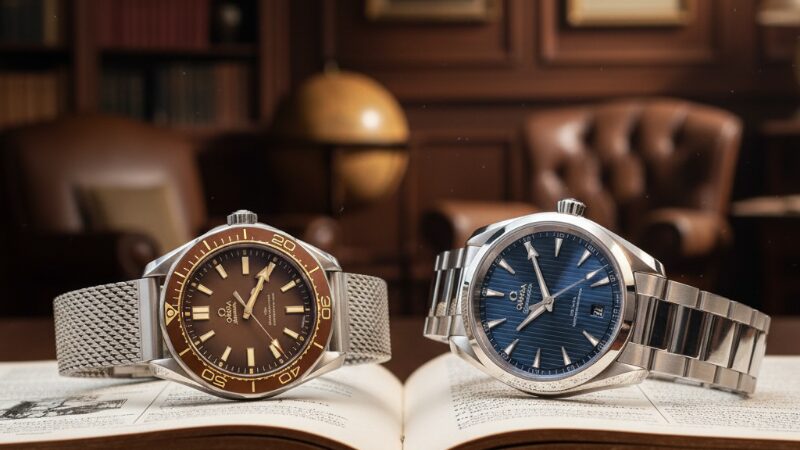 新旧2つのオメガ007モデルウォッチ