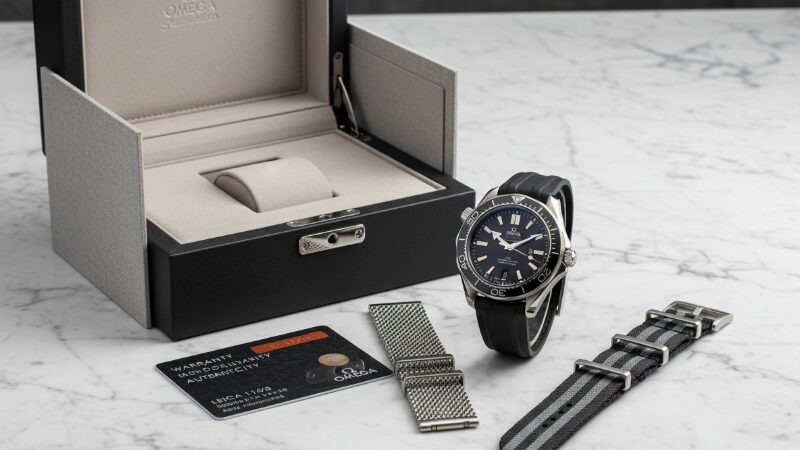 箱や保証書が揃ったオメガの腕時計