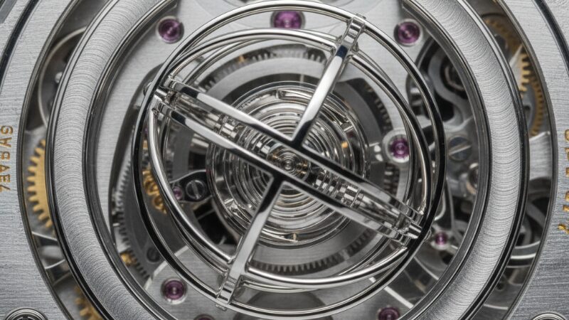 ジャガー・ルクルトの複雑なジャイロトゥールビヨンムーブメントの拡大写真