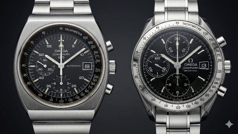 並べて置かれた重厚なスピードマスター125とスポーティーなスピードマスターデイト3513.50