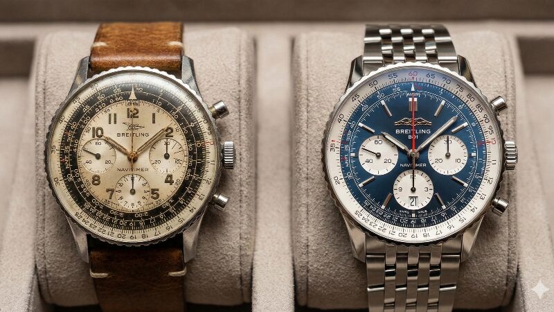 新旧のナビタイマーを並べた比較画像