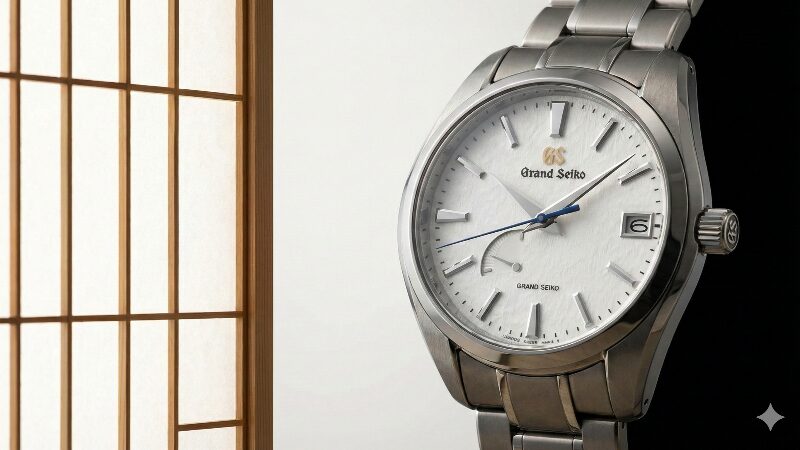 日本の伝統美を感じさせる雪白文字盤と光のコントラスト