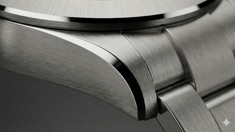 RLXチタンの質感を強調したマクロショット