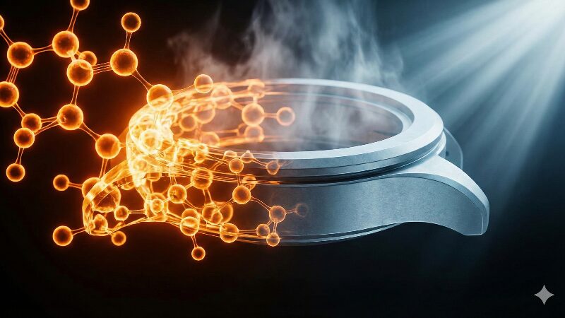 チタン素材の熱処理プロセスをイメージ