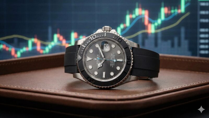 時計の相場推移と高級感のあるディスプレイ