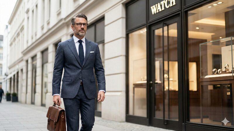 高級店を訪れる紳士の手元と決意