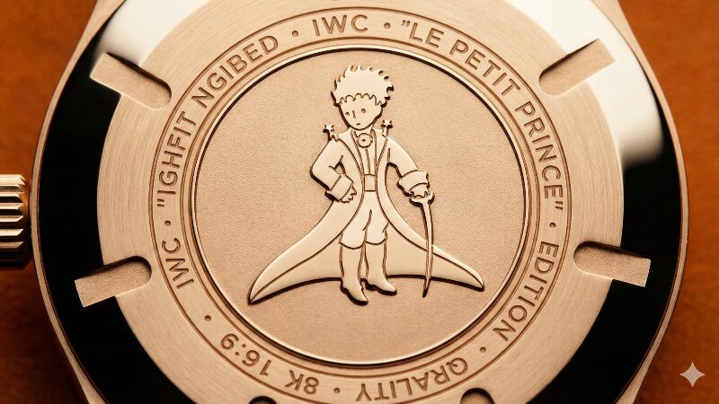 IWC プティ・プランスの裏蓋に刻まれた星の王子さまの彫刻