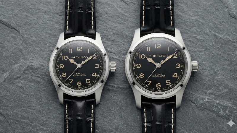 ハミルトンマーフの38mmと42mmモデルの比較画像