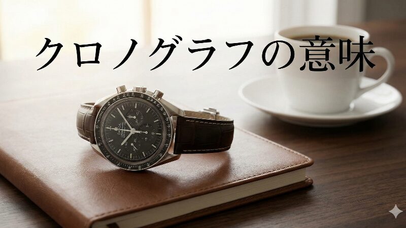 高級クロノグラフ腕時計と革のノート