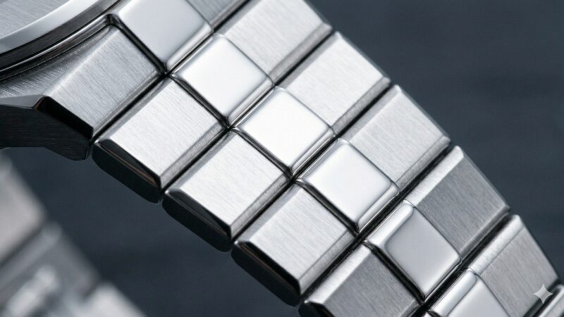 プラチナのように白く輝くルーセントスティールのブレスレット