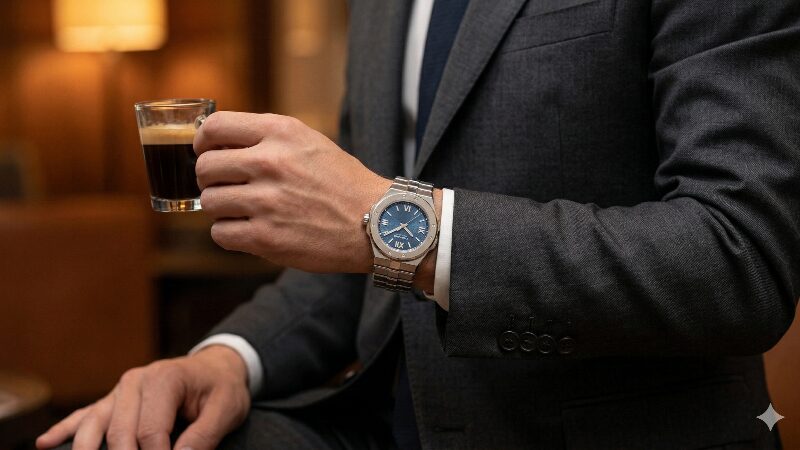 プラチナのように白く輝くルーセントスティールのブレスレット