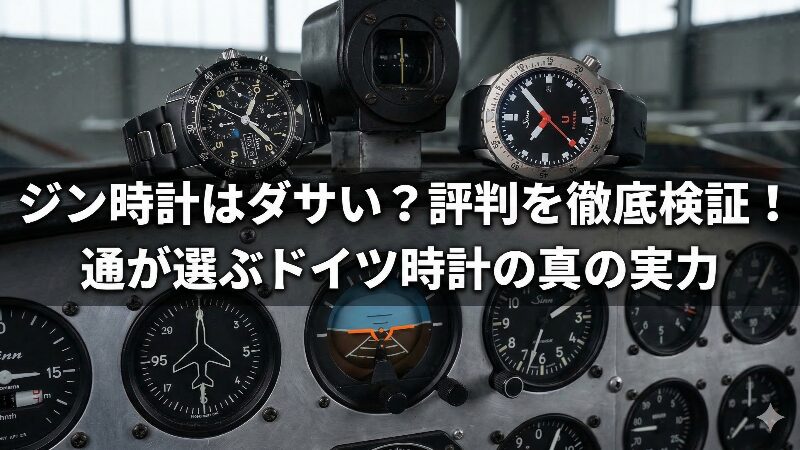 ドイツの航空機格納庫の計器盤に並べられたSinnのパイロットウォッチとダイバーズウォッチ