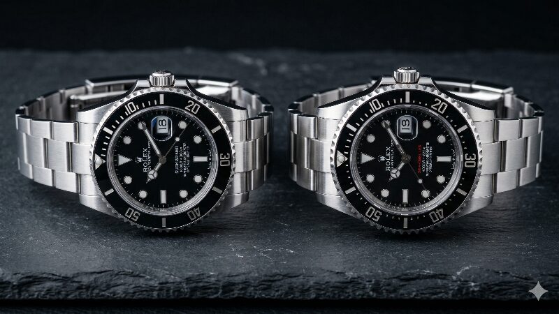 2つのダイバーズウォッチのサイズと厚みの比較