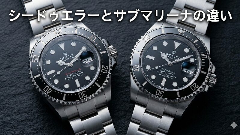 並んで置かれたシードゥエラーとサブマリーナの高級時計