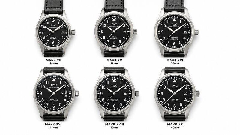 IWCマークシリーズ歴代モデルを一覧で比較したイメージ
