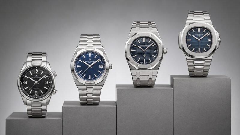 ロイヤルオーク、ノーチラス、オーバーシーズ、ポラリスを価格帯順に並べた比較写真